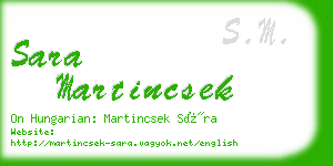 sara martincsek business card